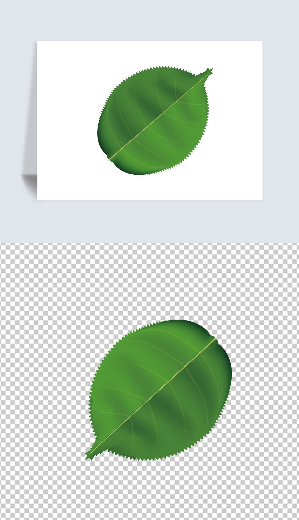 圆形可爱手绘渐变树叶叶子png素材