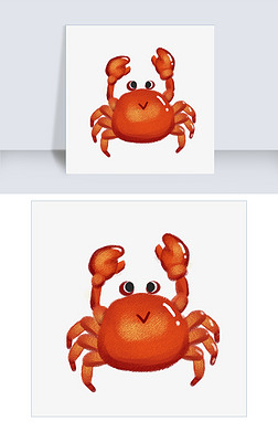 蟹钳免抠元素|海鲜大蟹钳螃蟹插画