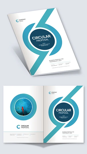 创意科技公司宣传画册封面InDesign模板