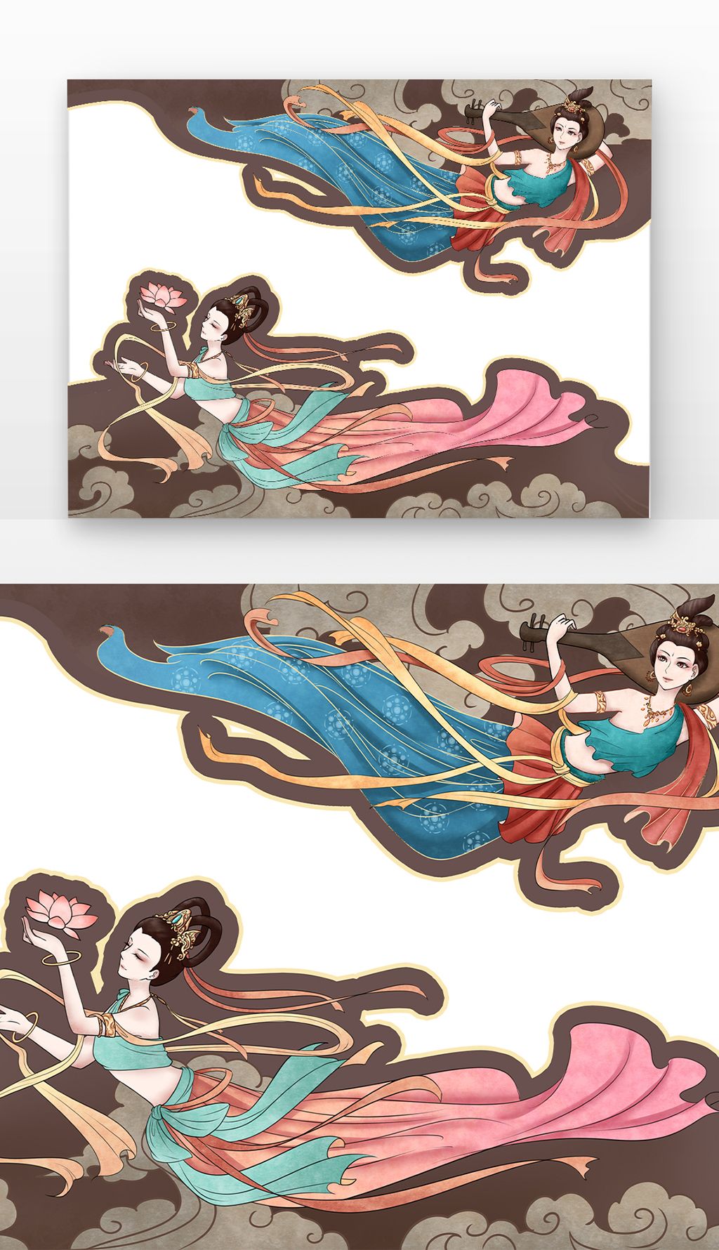 中秋敦煌画风嫦娥飞天古风人物
