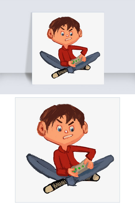 打游戏的小男孩png图片素材(psb格式)免费下载_动漫人物大全-我图网