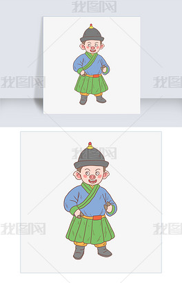 猪年2019年卡通手绘古代轿夫