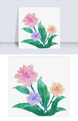花团锦簇设计免抠元素|手绘噪点插画风格水彩植物水果树叶