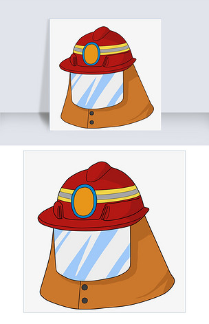 手绘消防安全防火面罩插画