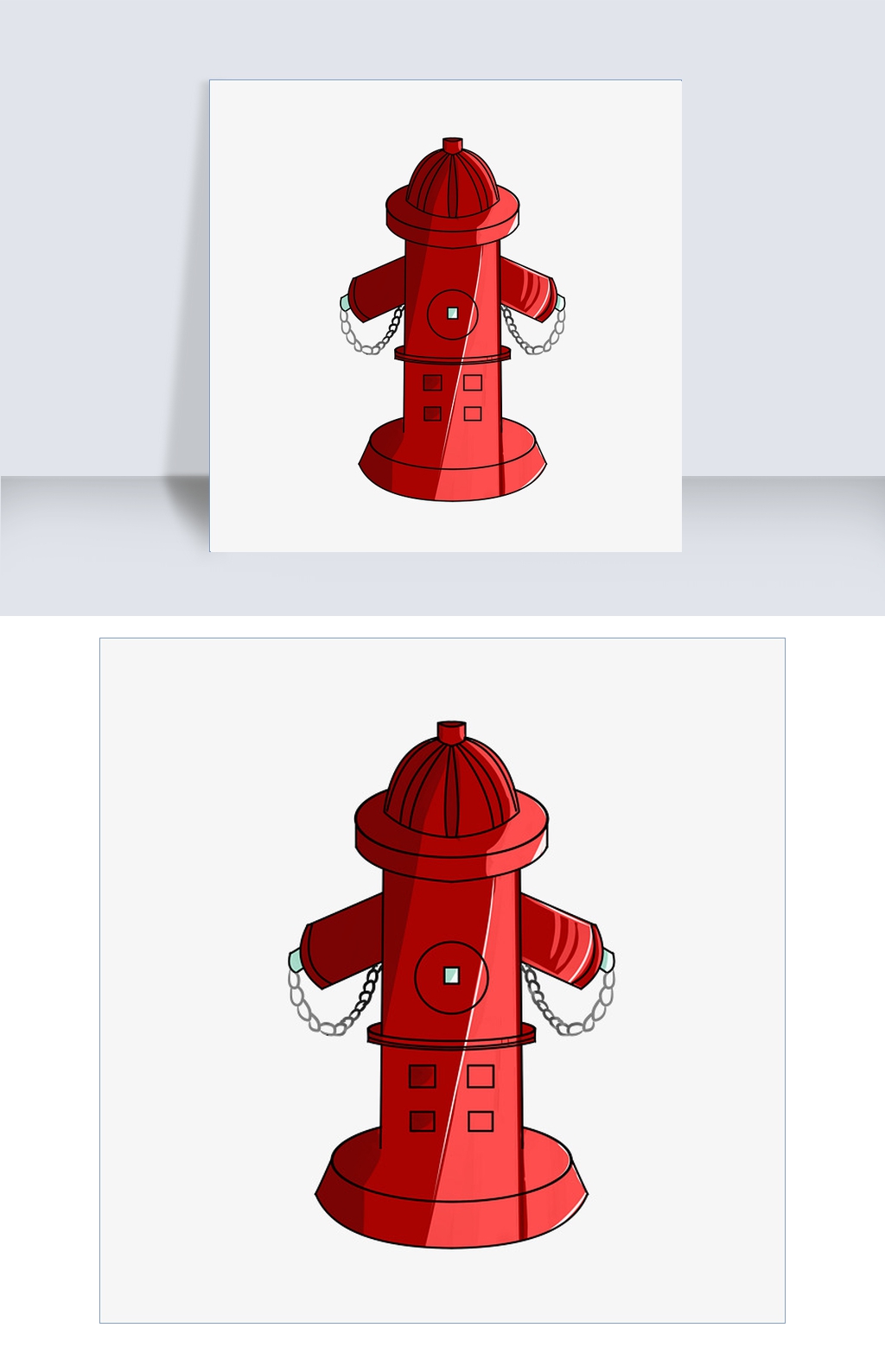 手绘消防安全器材消防栓插画