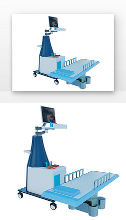 医疗机器蓝白色卡通3D元素