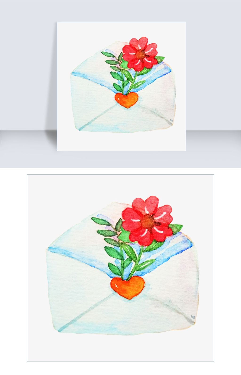 手绘卡通爱情礼物信封