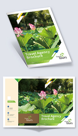 创意旅游宣传画册封面InDesign模板