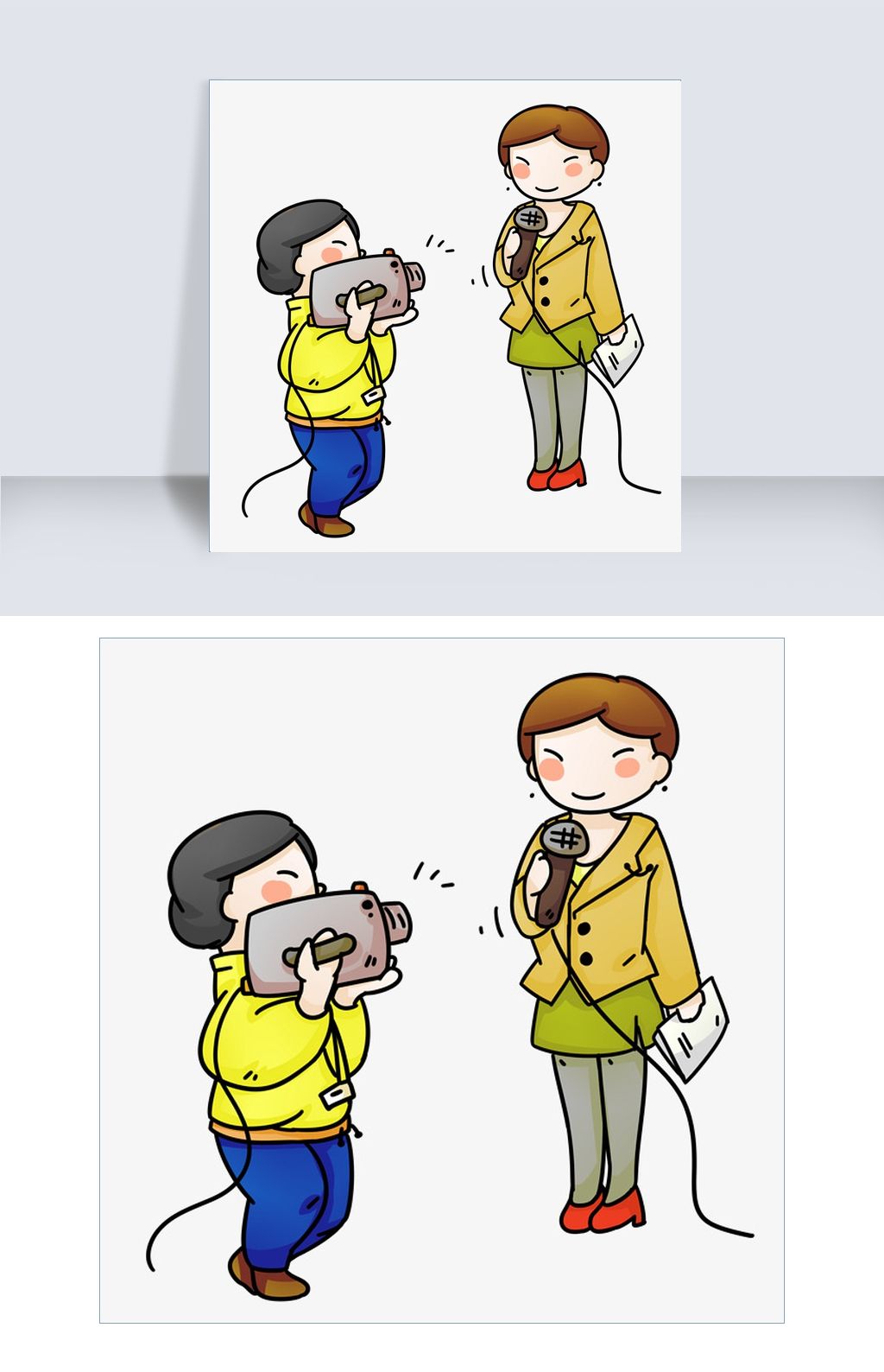 手绘报道中的记者插画