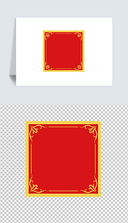 矢量红色中国风边框素材