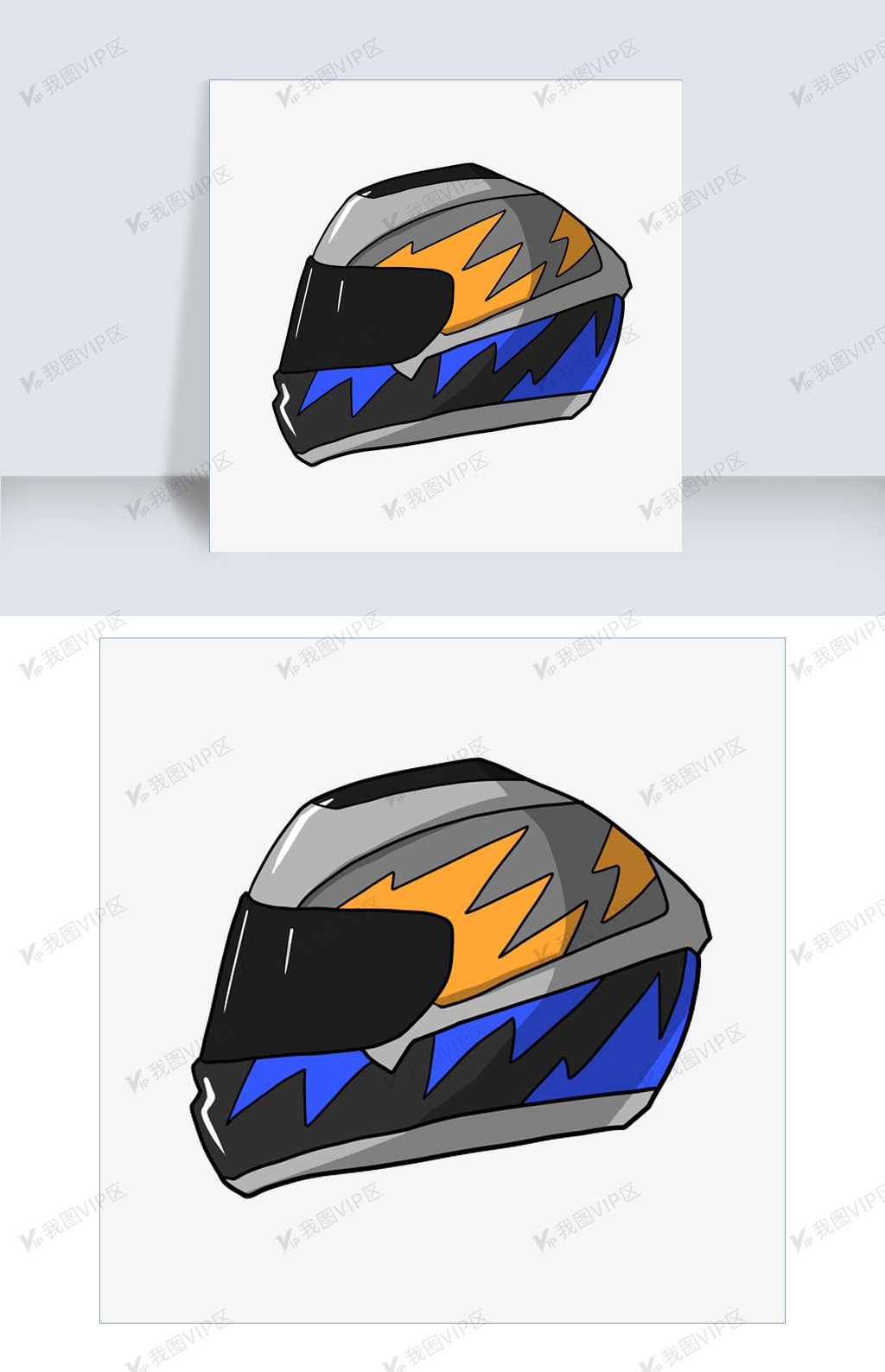 全包氏头盔手绘插画