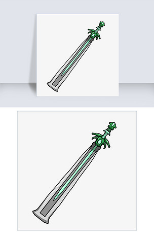 手绘兵器刀剑插画