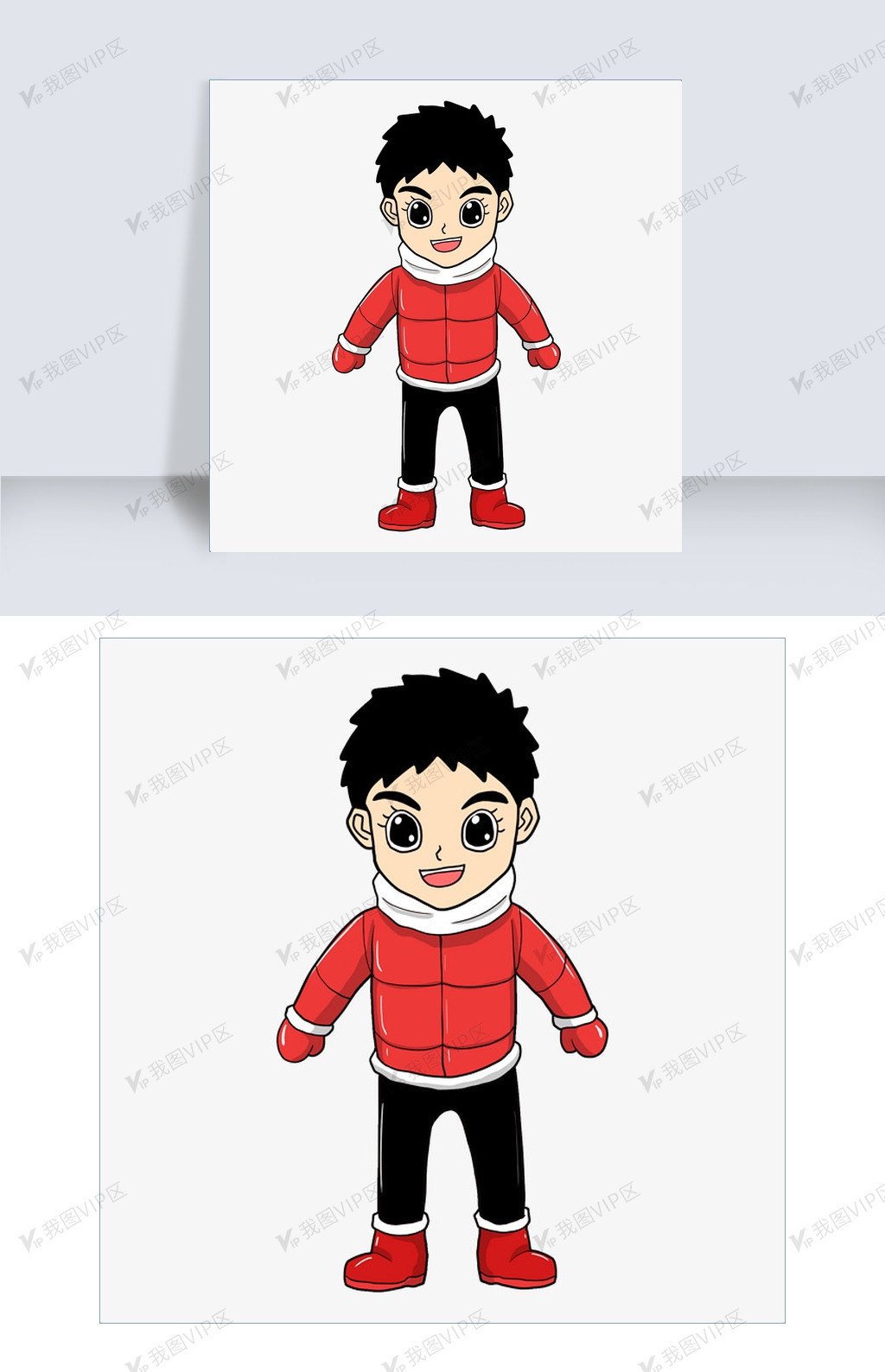 手绘可爱男孩插画