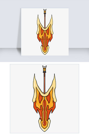 黄色宝剑手绘插画