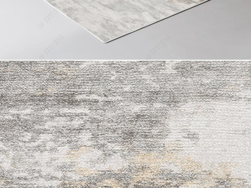 现代简约灰色抽象肌理轻奢艺术地毯地垫设计