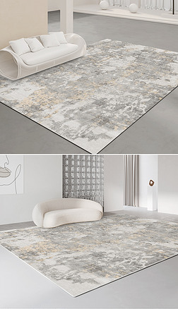 现代灰色抽象肌理轻奢艺术地毯地垫图案设计