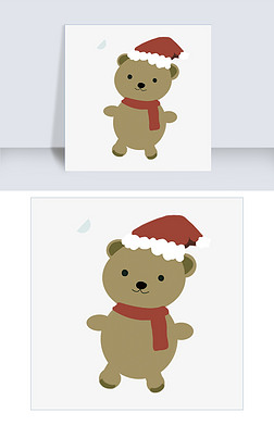 圣诞节卡通手绘可爱小熊布偶