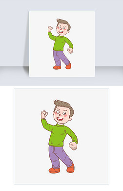 卡通手绘人物快乐男孩