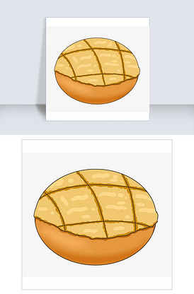 黄色的菠萝包插画