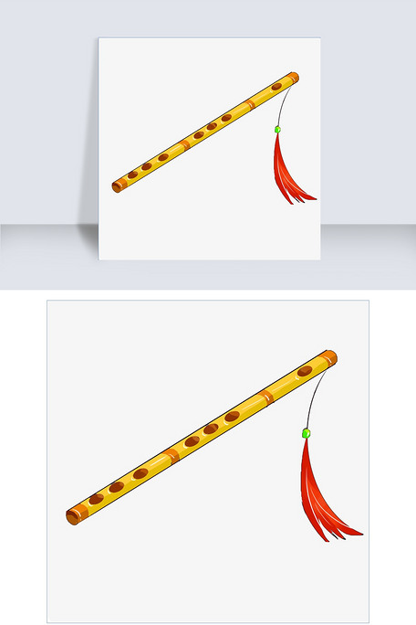 黄色的笛子手绘插画