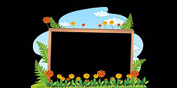 卡通植物花朵视频边框