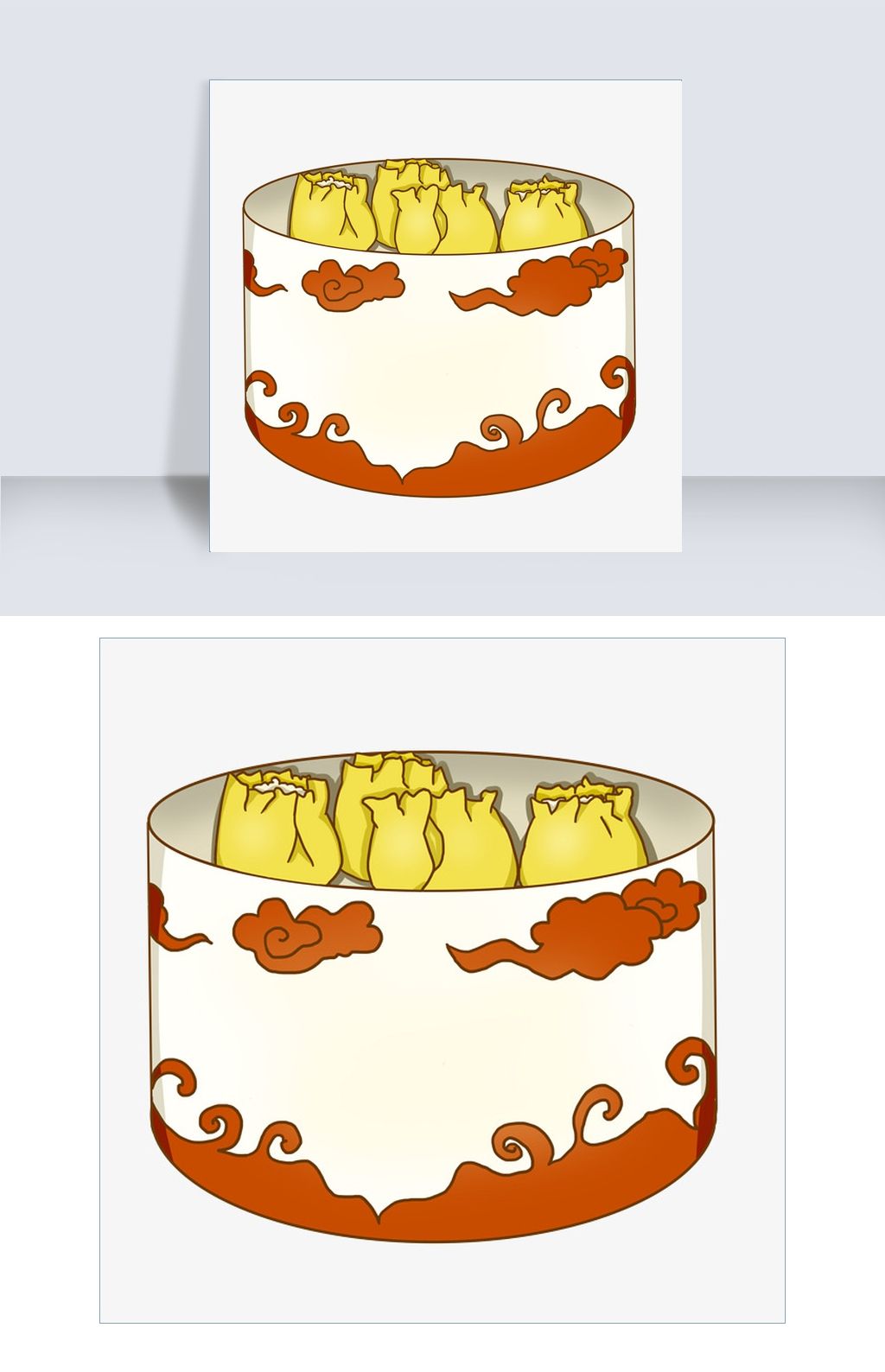 手绘干蒸美食插画