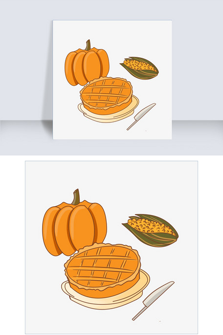 感恩节南瓜饼插画