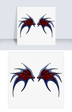 深红色的恶魔之翼插画
