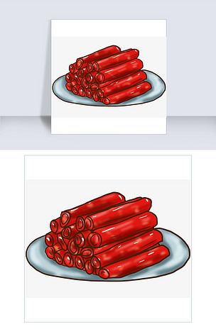 羊肉卷简笔画 手绘图片