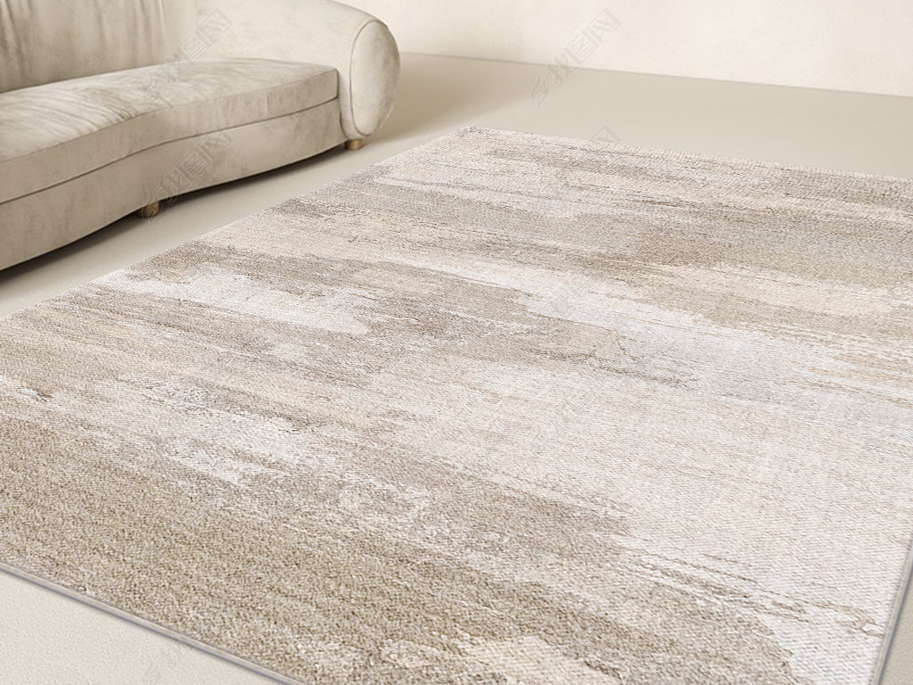 北欧抽象简约轻奢条纹床边毯客厅地毯地垫