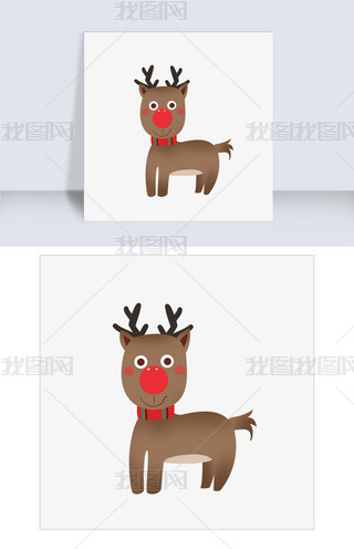 圣诞节麋鹿手绘插画