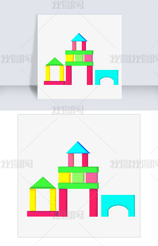 卡通儿童玩具彩色积木