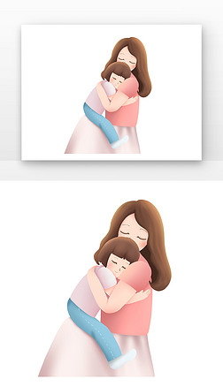 温馨家庭妈妈拥抱孩子