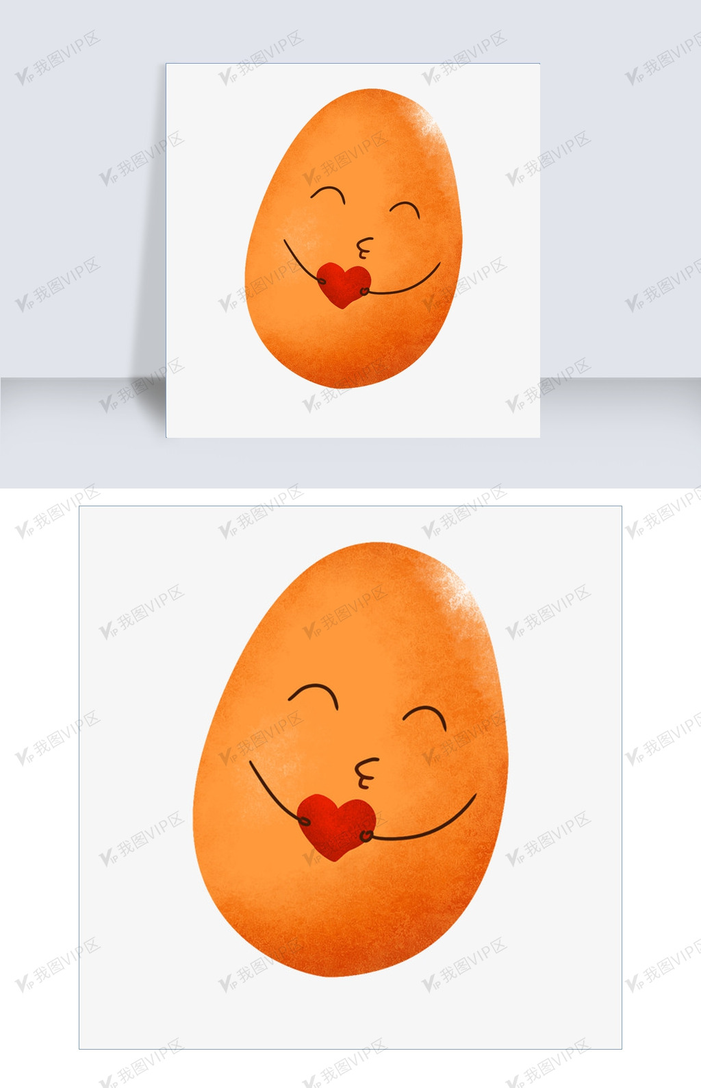 黄色创意鸡蛋拟人表情手绘插画素材
