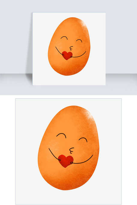 黄色创意鸡蛋拟人表情手绘插画素材