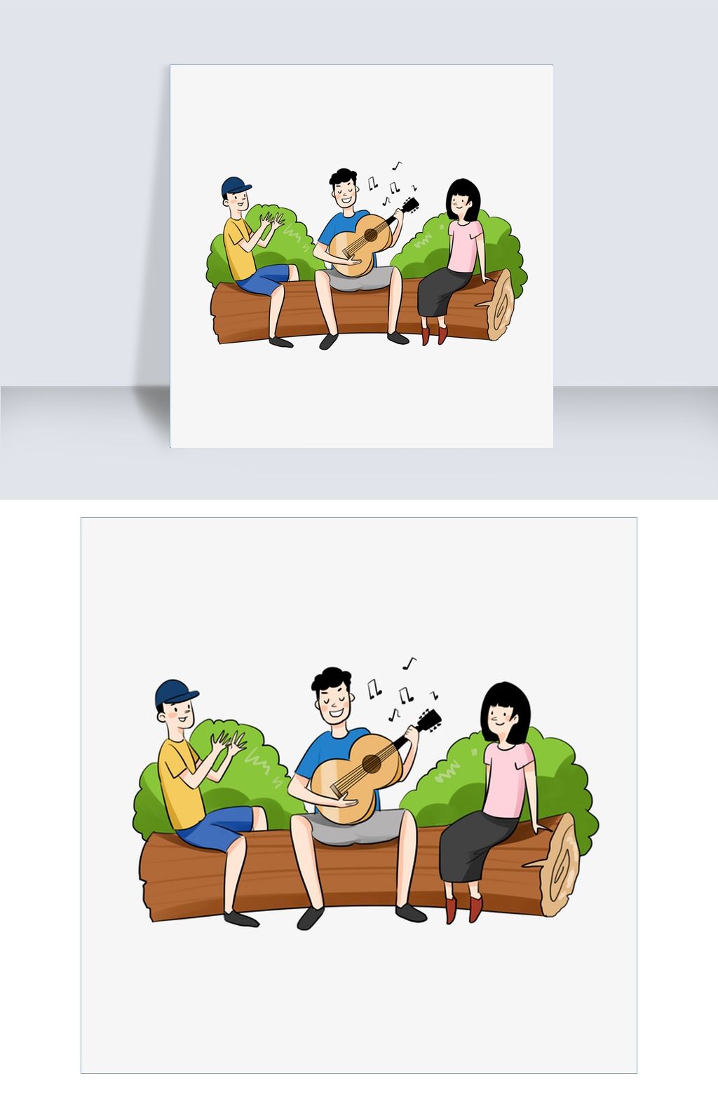 卡通手绘共度美好时光创意海报