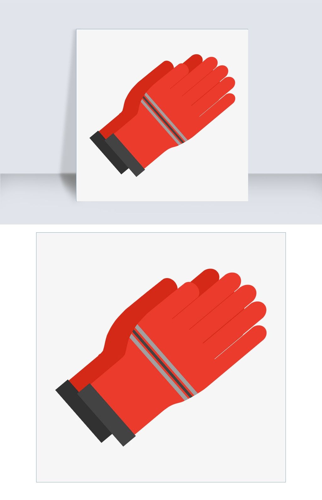 红色的消防手套插画