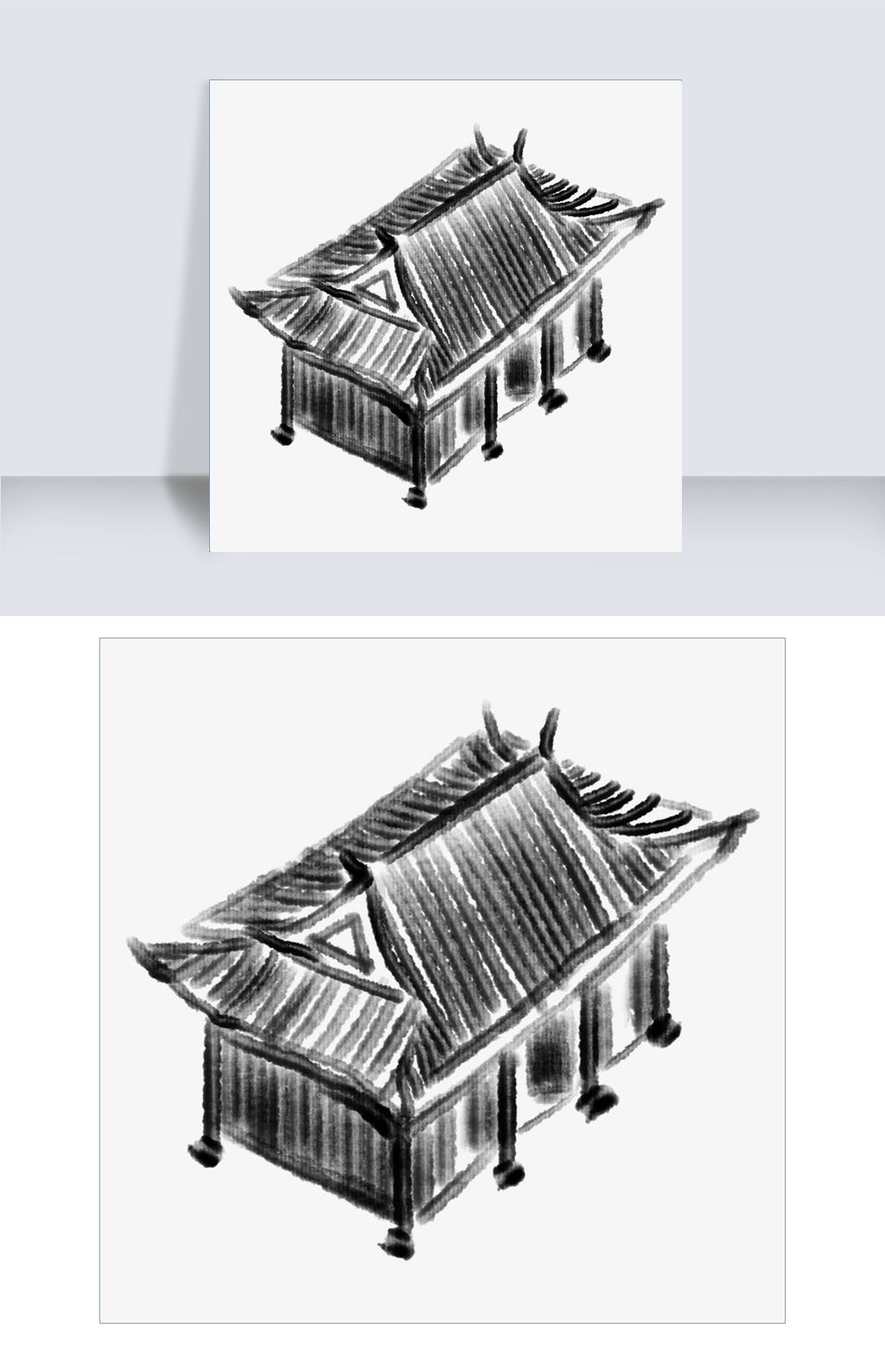 水墨古代店铺插画