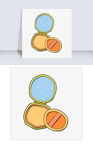 彩色卡通粉饼矢量图