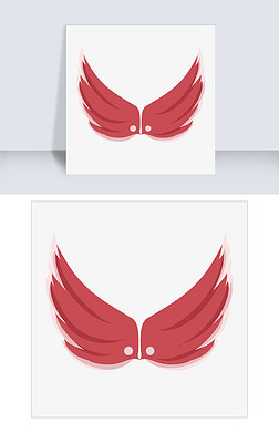 手绘彩色翅膀免抠元素|手绘天使的翅膀插画