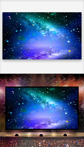 蓝色唯美梦幻星空宇宙科技创意背景图片