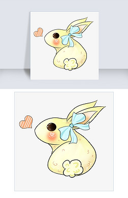 兔子尾巴动图免抠元素|卡通手绘爱心兔子插画