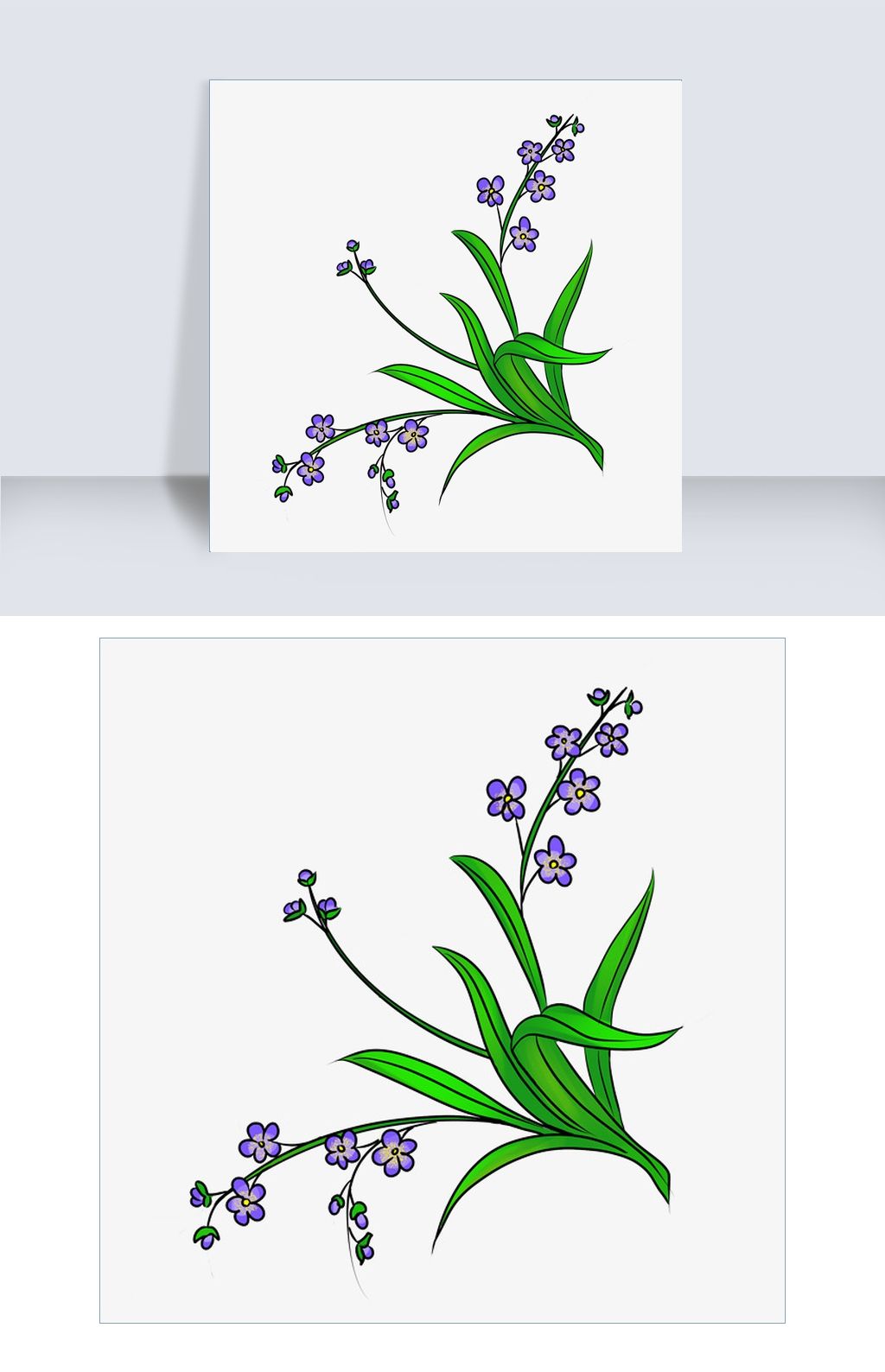 卡通手绘清雅兰花插画