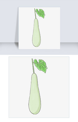 田园时蔬免抠元素|手绘瓜果蔬菜淡绿色瓜田园时蔬