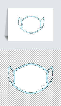下雪手绘简笔画免抠元素|卡通手绘简笔画口罩边框手抄报边框素材