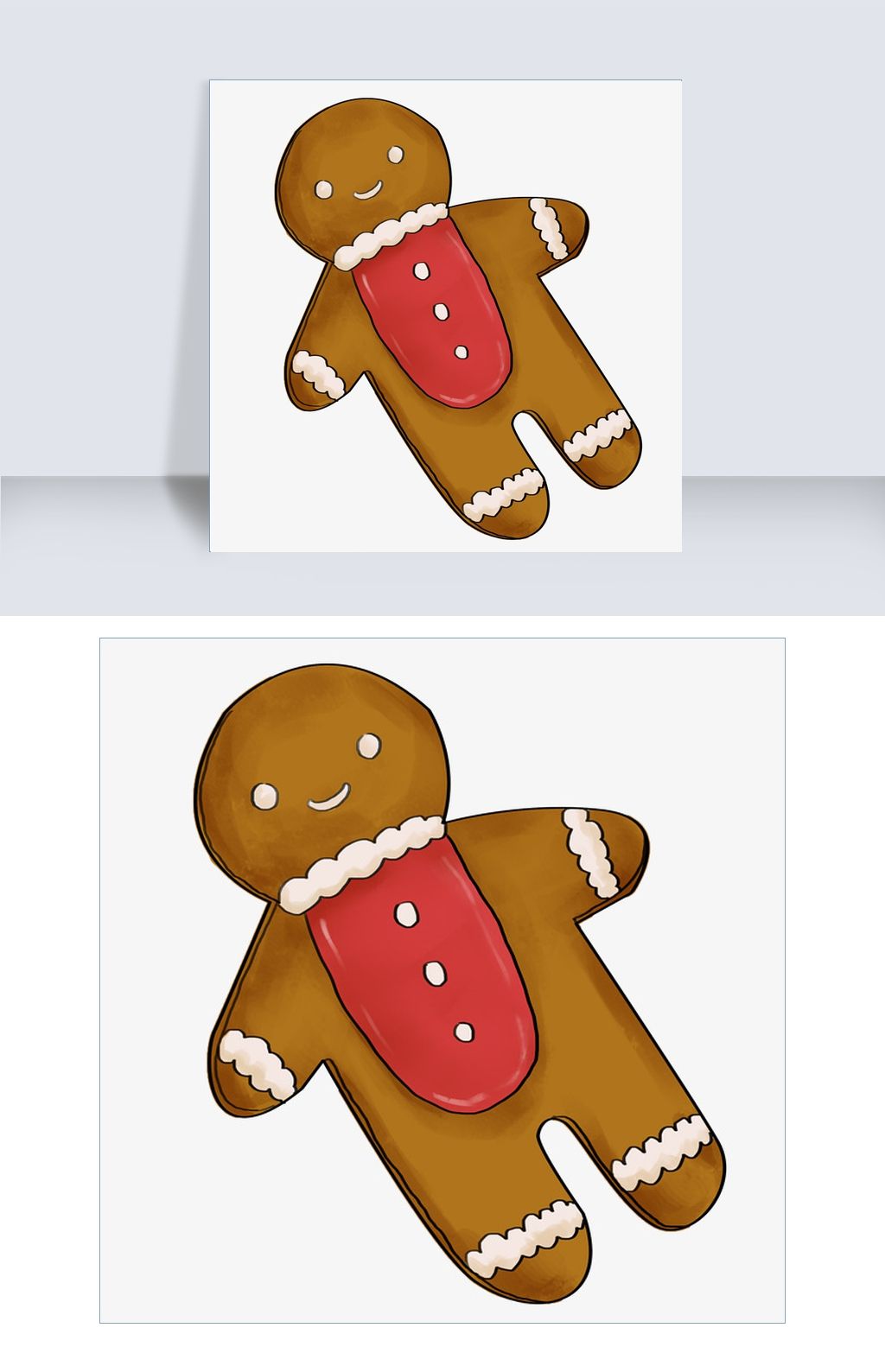 卡通手绘棕色布娃娃