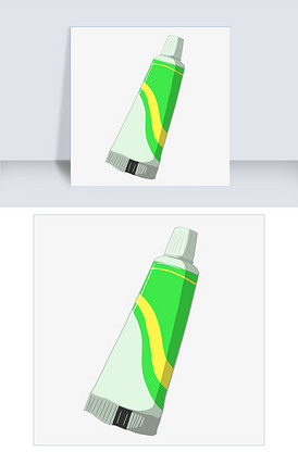 卡通绿色牙膏插画