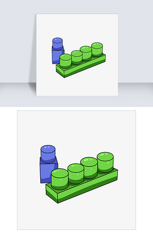手绘儿童积木玩具插画