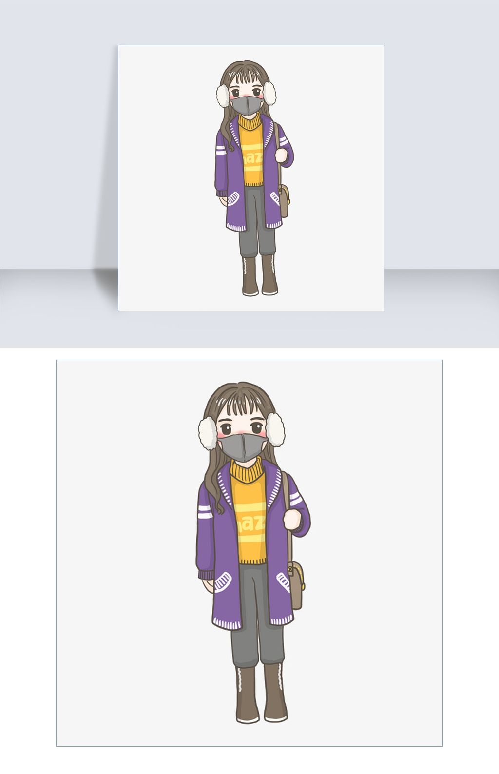 戴口罩的女孩png