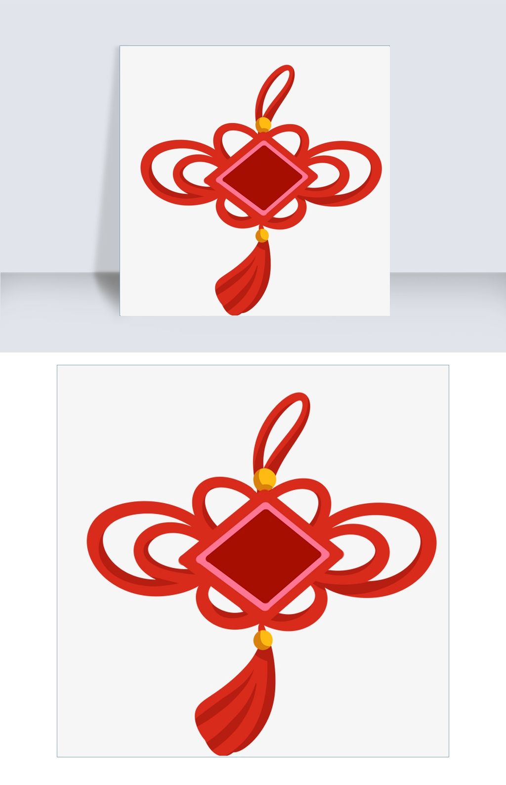 中国结挂饰手绘插画